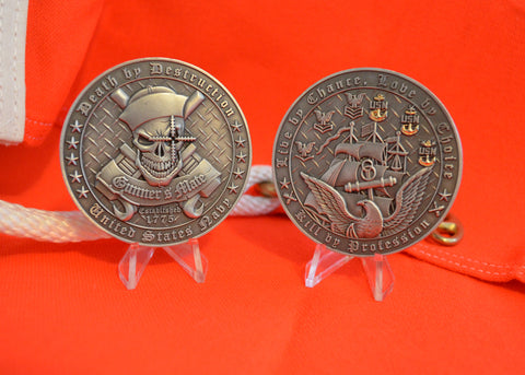 Gunner's Mate Death By Destruction Challenge Coin - DIXIE CUP