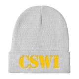 CSWI (0814) Knit Beanie (Yellow Embroidery)