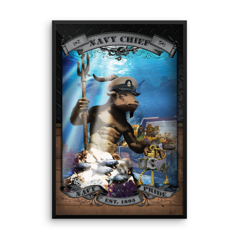 Navy Chief King Neptune Challenge Coin Poster (Framed Photo Paper)