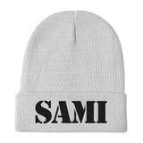 SAMI (0812) Knit Beanie (Black Embroidery)